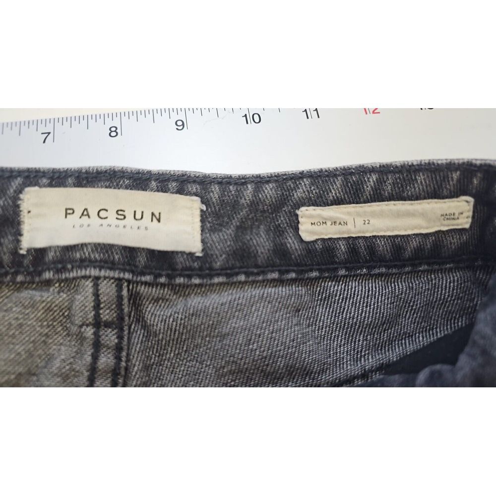 Pacsun Shorts Womens 22 Black‎ Mom Cut Off Altered Dark Wash Denim - Picture 4 of 6